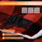 Westinghouse Heated Car Blanket, Red Buffalo Plaid, Machine Washable 59x43