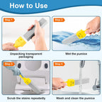 MEQHUO 10 Pack Pumice Stone with 2 Handles, Toilet Bowl Cleaner Ring Remover, Pumice Stone for Toilet Cleaning, Bathtub, Grill, Pool, Sinks, Stove Grates - Reusable Scouring Stones Cleaner