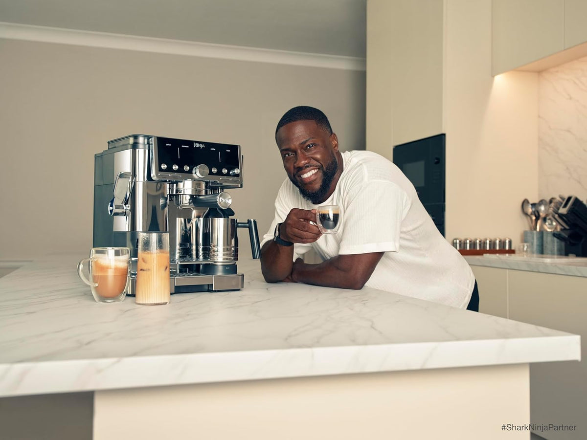 Ninja Luxe Café Premier Espresso & Rapid Cold Brew, Gunmetal, ES601GM | Drip Coffee, Built-in Coffee Grinder, Hands-Free Milk Frother, Assisted Tamper for Cappuccinos & Lattes