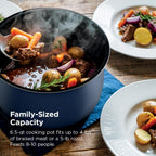 Ninja® HyperHeat™ 9-in-1 Pressure Cooker, 6.5-qt, Blue Macaron, PC201 | Cooks 2X faster, Sear, Sauté, Slow Cook, Steam & Sous Vide, 1200W, PFAS-free pot, removable SimpliServe™ pot for easy serving