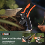 8.5" Garden Secateurs for Weak Hands, Professional Bypass Pruner