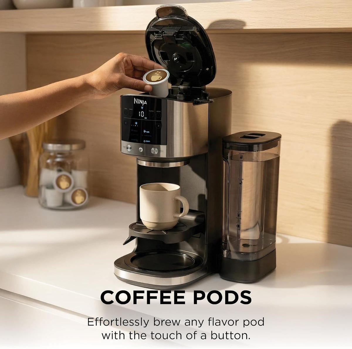 Ninja DualBrew Coffee Maker, Grounds & Pods, Stainless Steel, GP161 | Brew Classic, Rich, Over Ice, & Cold Brew, Brew Single-Serve Cup to Full 12-Cup Carafe