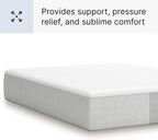 Signature Design by Ashley Chime Memory Foam Mattress, 12 Inch, Queen | Medium Firm comfort and firm support, Cooling knit cover over high-density gel foam, Compressed bed in a box setup
