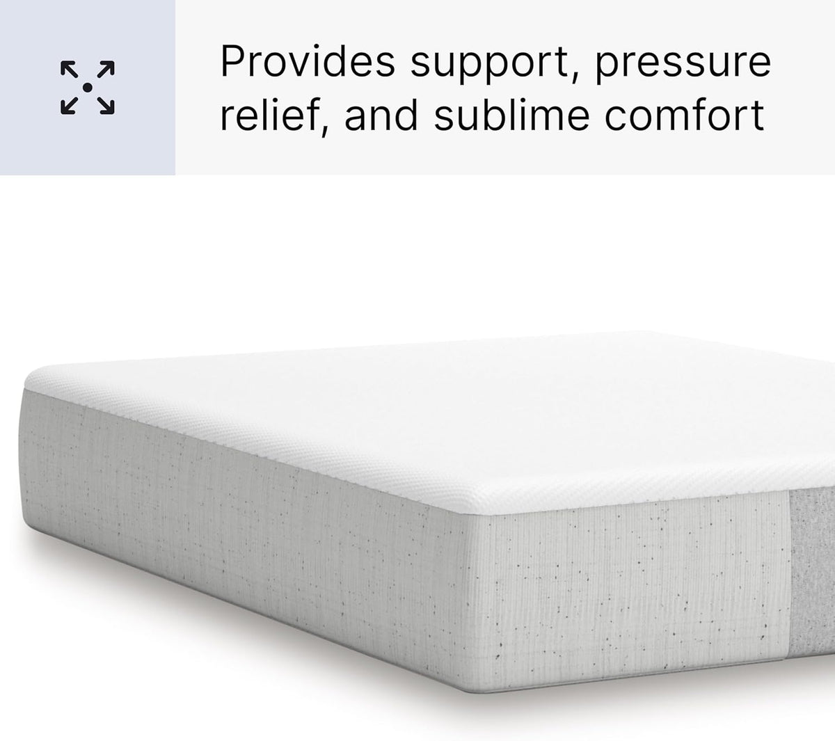 Signature Design by Ashley Chime Memory Foam Mattress, 12 Inch, Queen | Medium Firm comfort and firm support, Cooling knit cover over high-density gel foam, Compressed bed in a box setup