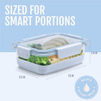 Ello Duraglass Refresh 3.4 Cup Meal Prep Containers, 10 Pc, Halogen Blue