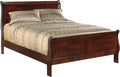 Signature Design by Ashley Alisdair Wood Queen Sleigh Bed | Traditional Louis Philippe style, Sweeping curves, Adjustable base compatible, Bed frame with headboard