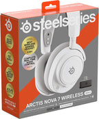 SteelSeries Arctis Nova 7 Wireless Gen 2 - Wireless Gaming Headset for PC - Compatible with PC, PS5, Switch & more - Mobile App Control - 50+ HR with Fast Charge - Mixable 2.4GHz/Bluetooth - White
