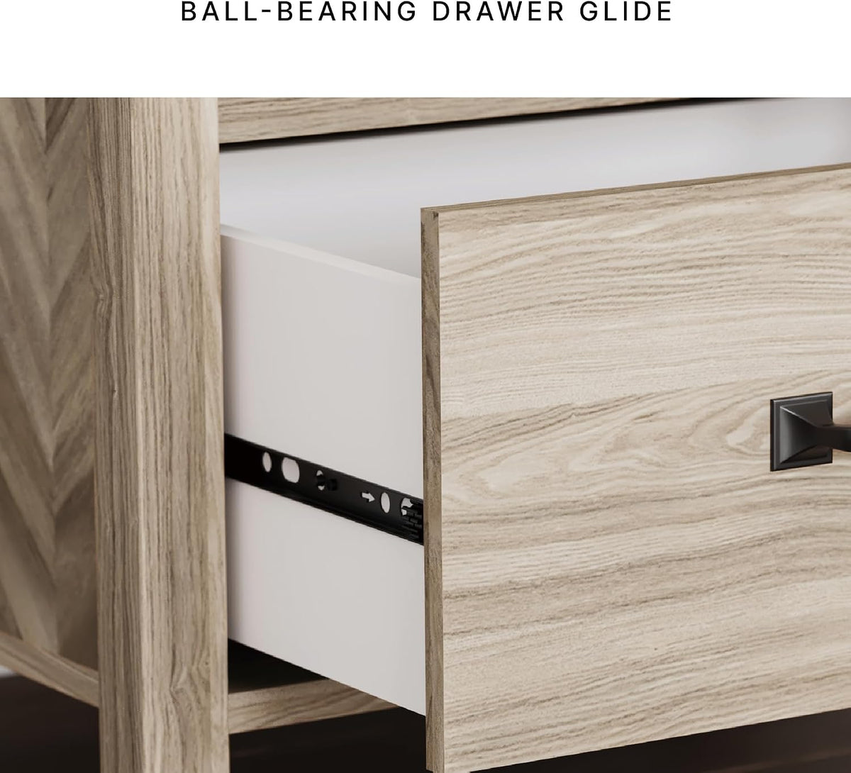 Signature Design by Ashley Battelle Nightstand, Mid Century Modern 2 Drawer Bedside Table, Engineered Wood Construction for Bedroom Storage, Light Oak Finish, 22 inches W
