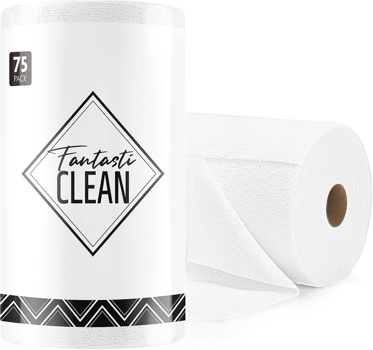 Fantasticlean Microfiber Cleaning Cloth Roll -75 Pack, 12" x 12" (Pink)