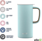 Ello Campy 18oz Insulated Stainless Steel Travel Mug with Handle, Frost