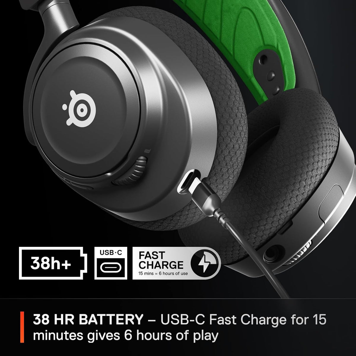 SteelSeries Arctis Nova 7X Wireless Xbox Series X/S Gaming Headset - Neodymium Magnetic Drivers - Dual Wireless Xbox & Bluetooth Audio - 38H USB-C Battery - AI Mic - Supports PS5, PC - Black