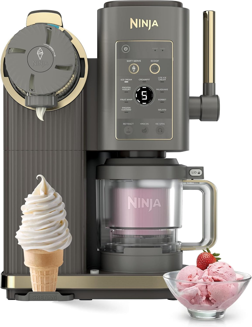 Ninja Creami Scoop & Swirl 13-in-1 Ice Cream and Soft Serve Maker, NC701BR | Ninja Creami Scoop and Swirl turns almost anything into ice cream and soft serve at a button touch, scooped or swirled