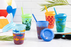 Ello 12oz Kids Plastic Reusable Color Changing Cups with Twist on Splash-Proof Lids and Straw, BPA Free, Dishwasher Safe