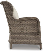 Signature Design by Ashley Clear Ridge Outdoor Handwoven Wicker Cushioned Lounge Chair 2 Count, Light Brown