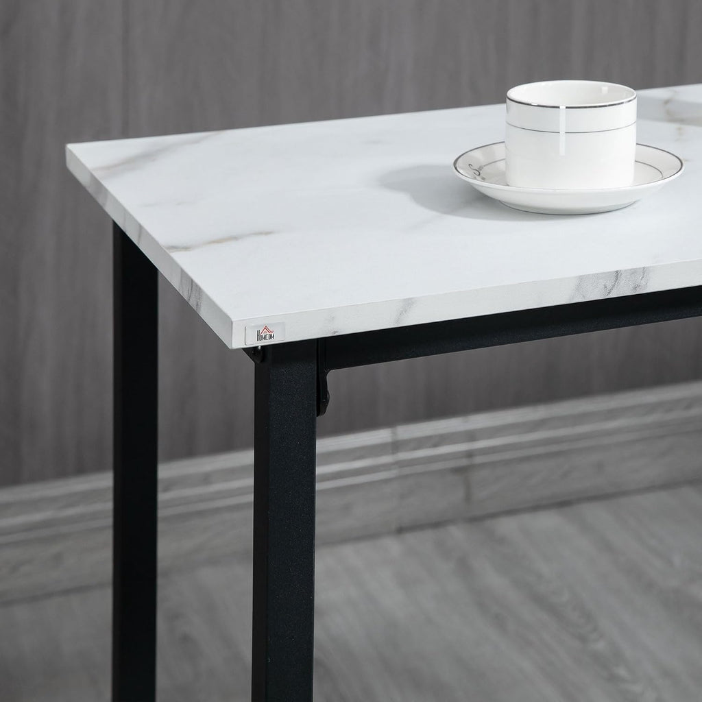 HOMCOM 3 Piece Bar Table Set Modern Dining Table Set for 2 w/Stools White
