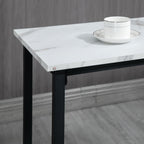 HOMCOM 3 Piece Bar Table Set Modern Dining Table Set for 2 w/Stools White