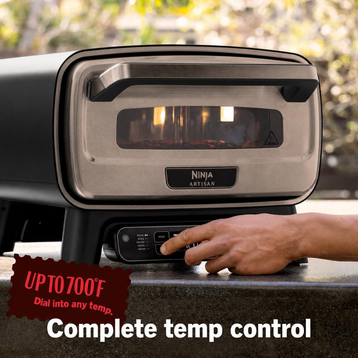 Ninja Artisan Pizza Oven, 12-in Pizza in 3-Min, 700F, 5-in-1, Gray, MO201 | Ninja Artisan Electric Pizza Oven bakes 5 pizza styles and air fries, all in one outdoor appliance.