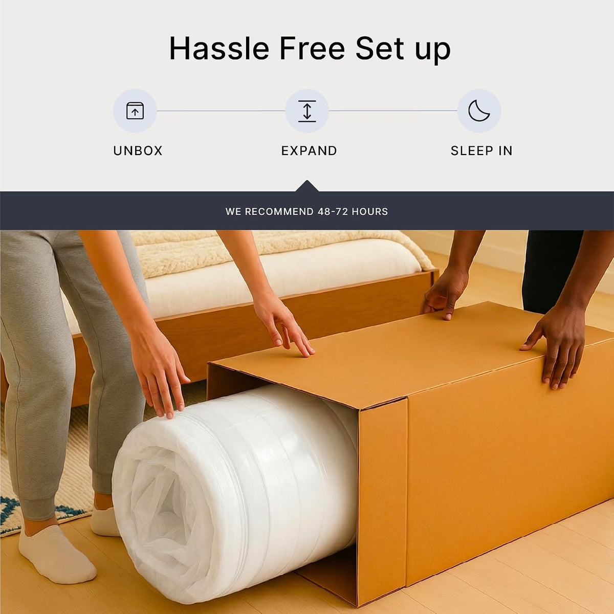 Signature Design by Ashley Memory Foam Mattress in a Box, 10 in Queen | Medium Firm memory foam mattress, Premium stretch knit cover, Low motion transfer, Bedroom use, Chime Series