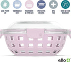 Ello DuraGlass Food Storage Glass Lunch Bowl Container - Meal Prep Container with Silicone Sleeve and Airtight Lid, 5 Cup, Cashmere Pink