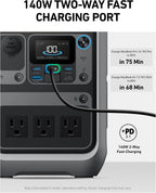 Anker SOLIX C300 Portable Power Station, 288Wh Solar Generator for Camping