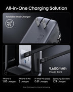 Anker Prime Power Bank, 9,600mAh 65W, Built-in AC Plug
