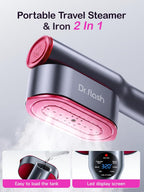 DRFLASH 2 in 1 Handheld Garment Steamer and Iron for Clothes Travel Size