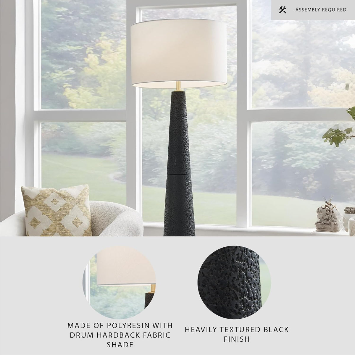 Signature Design by Ashley Hallburg Floor Lamp, Modern Black