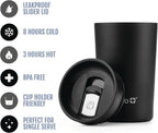 Ello Jones 11oz Insulated Stainless Steel Leakproof Travel Mug, Black