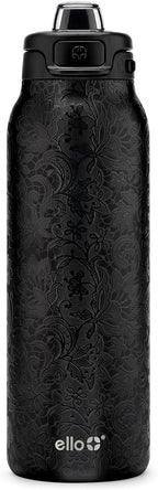 Ello Pop & Fill Insulated Stainless Steel Water Bottle with Quick Fill Lid, Leakproof Locking, Sip or Chug Spout, BPA-Free, Double Wall Vacuum Insulated for Sports, Travel & School- 22oz / 32oz / 40oz