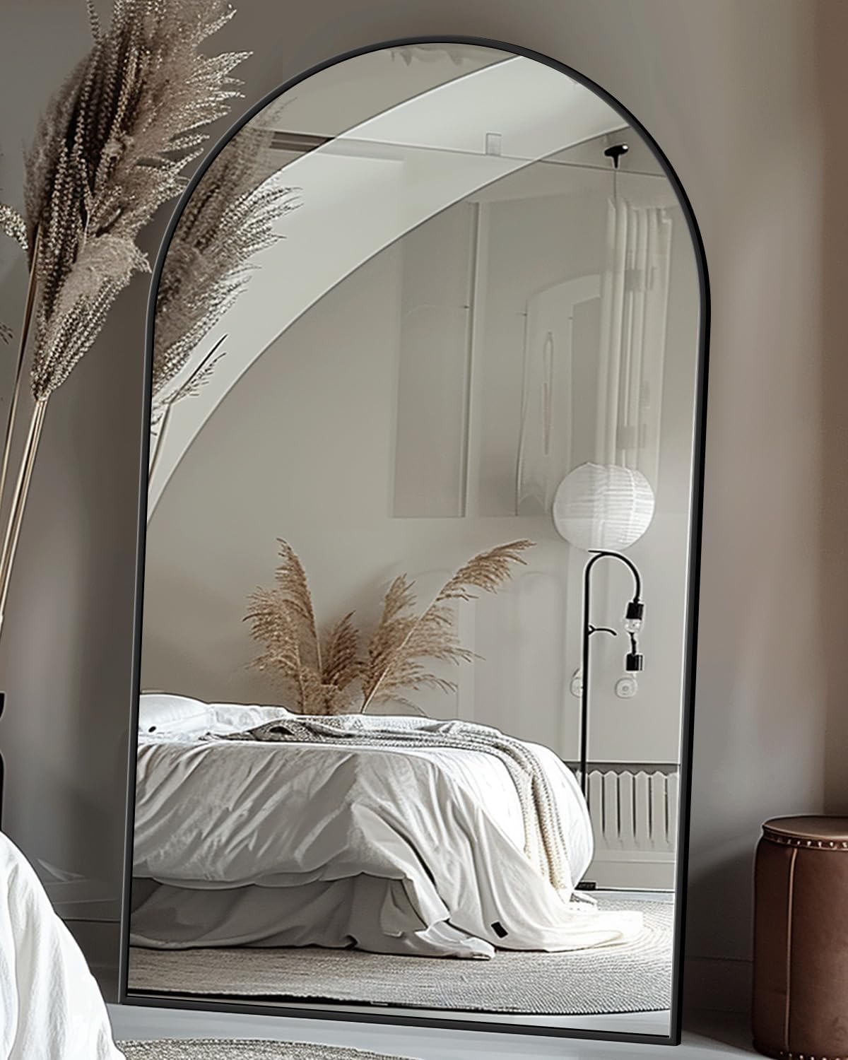 Antok 58" x19” Arched Full Length Mirror, Floor Mirror with Stand,Gold