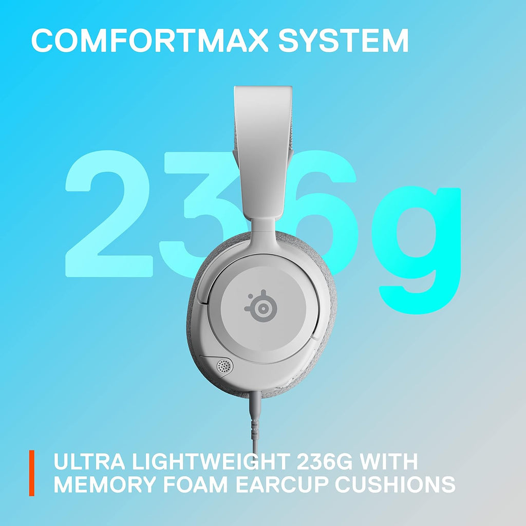 SteelSeries Arctis Nova 1P for PlayStation - PS5 Gaming Headset - Hi-Fi Drivers - 360° Spatial Audio - AirWeave Memory Foam Ear Cushions - Lightweight - Also compatible with PC, Xbox - White