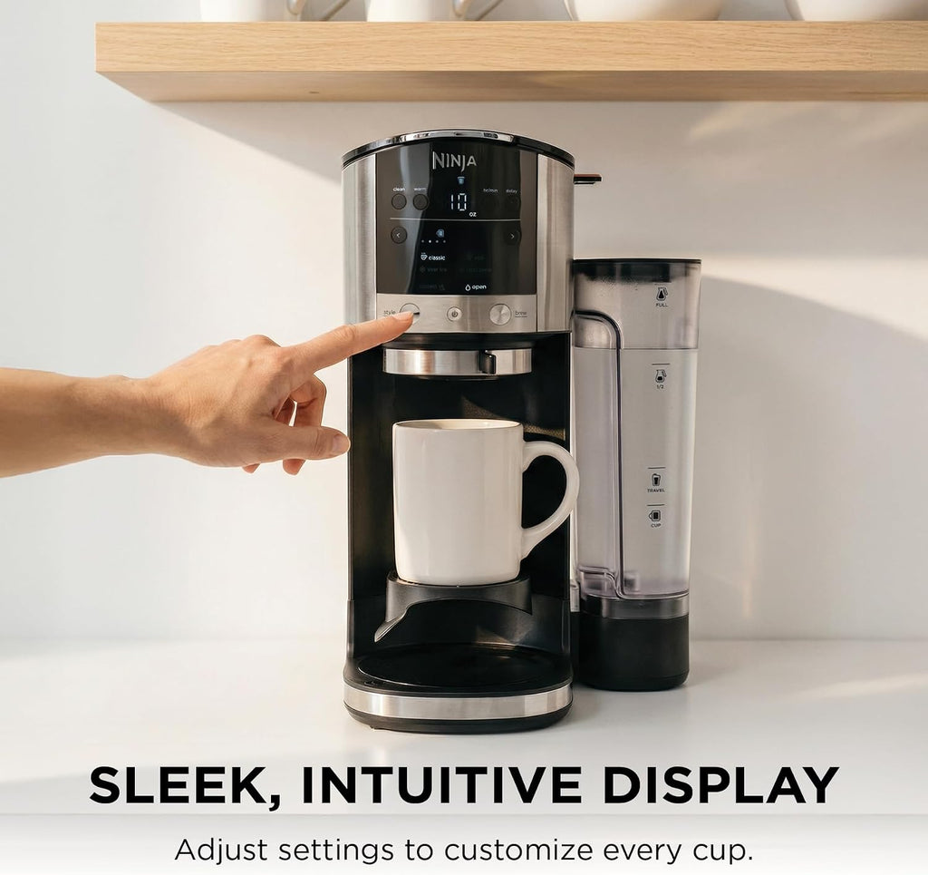 Ninja DualBrew Coffee Maker, Grounds & Pods, Stainless Steel, GP161 | Brew Classic, Rich, Over Ice, & Cold Brew, Brew Single-Serve Cup to Full 12-Cup Carafe