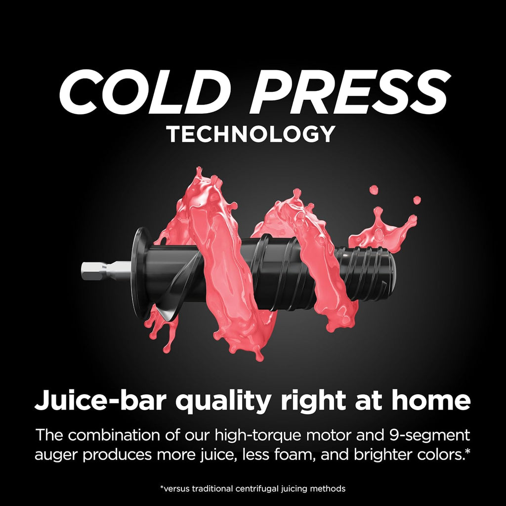 Ninja NeverClog 3-in-1 Juicer, Slicer & Shredder, 32oz Vessel, JC152 | NeverClog auger juices non-stop, plus slicing & shredding attachments. Total Pulp Control, 32-oz vessel, dishwasher safe