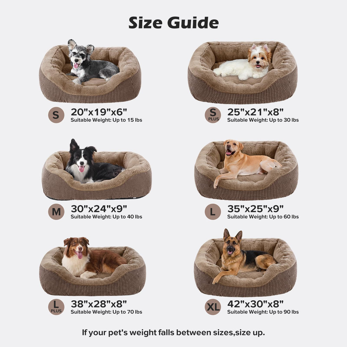 INVENHO Medium Dog Beds for Medium Dogs Washable, Rectangle Dog Bed Medium Size Dog, Orthopedic Dog Bed, Warming Soft Calming Sleeping Puppy Bed Durable Pet Bed with Anti-Slip Bottom M(30"x24"x9")
