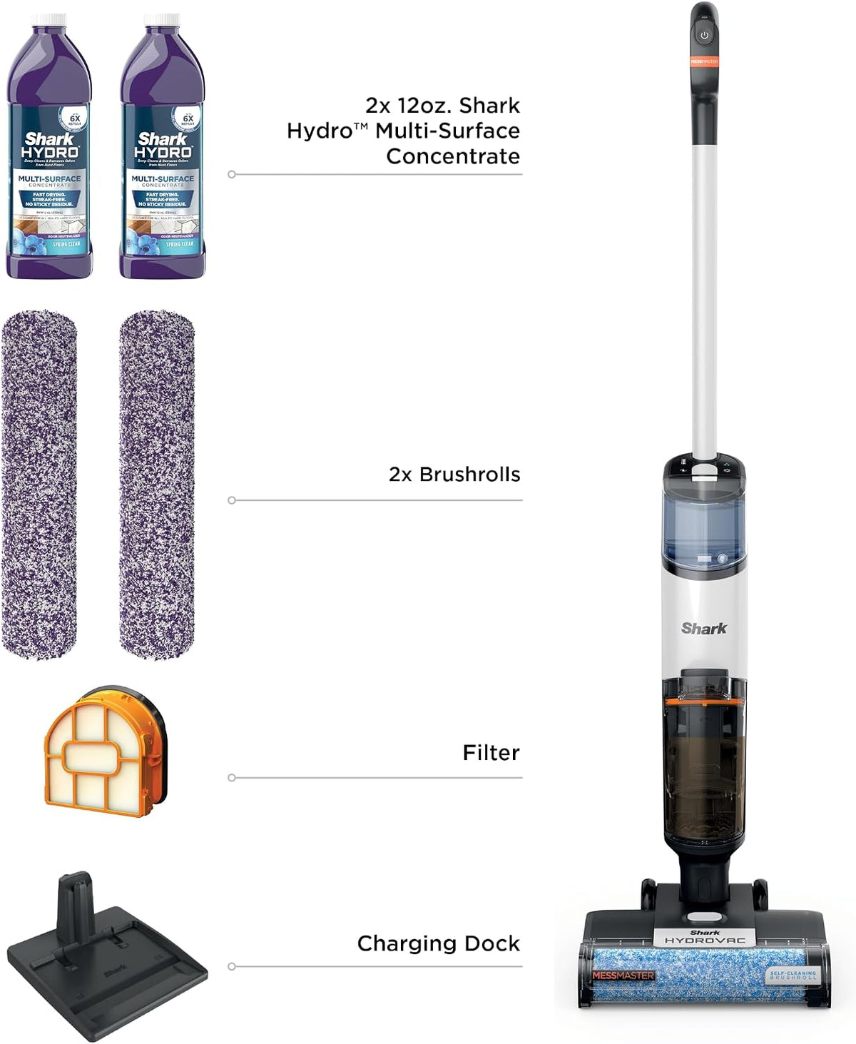Shark HydroVac MessMaster Wet Dry Vacuum & Mop Combo, AW261