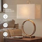 Signature Design by Ashley Table Lamp, 28 Inch, Gold, Rectangle Shade