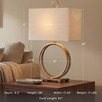 Signature Design by Ashley Table Lamp, 28 Inch, Gold, Rectangle Shade