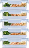 Ello Duraglass Refresh 3.4 Cup Meal Prep Containers, 10 Pc, Halogen Blue