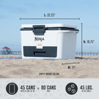 Ninja FrostVault™ 50qt Hard Cooler with Dry Storage Drawer, Luminous Blue | Ninja FrostVault keeps food cool, dry & separate under 40°F for days, with 50-qt capacity holding up to 80 cans