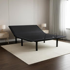 Signature Design by Ashley Adjustable Base Queen Bed Frame, Head Up Only | 100% polyester upholstery, Sturdy metal frame, Memory foam and hybrid compatible, Wired remote, No box spring needed