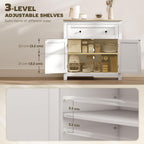 HOMCOM Sideboard Storage Cabinet with Drawer and Double Doors White