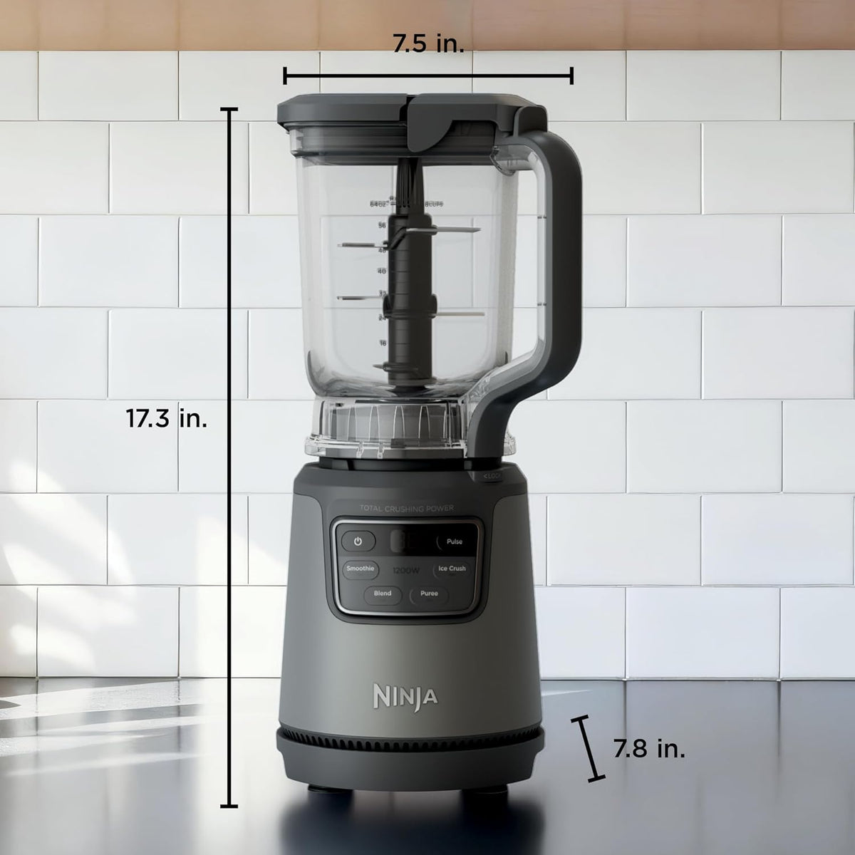 Ninja BlendPro Kitchen System, 72oz Blender, 5-Cup Processor, Beige, BO402 | Total Crushing presets for smoothies, ice crush, purees & extracts. 72-oz blender + 5-cup processor + 18-oz cup. 1200W.