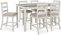 Signature Design by Ashley Skempton Counter Height Dining Table Set for 6 | 36 in counter height dining table, 24.75 in seat height, Solid wood stool frames, Two-tone wood design, Cushioned seats