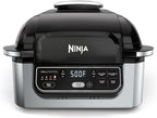 Ninja® Foodi® 5-in-1 XL Indoor Grill & Air Fryer, Black/Grey, AG301 | Cyclonic Grilling Technology for char-grilled flavor indoors year-round. 5-in-1: Grill, Air Fry, Roast, Bake & Dehydrate. XL.