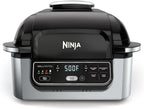 Ninja® Foodi® 5-in-1 XL Indoor Grill & Air Fryer, Black/Grey, AG301 | Cyclonic Grilling Technology for char-grilled flavor indoors year-round. 5-in-1: Grill, Air Fry, Roast, Bake & Dehydrate. XL.