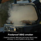 Ninja Woodfire ProConnect Premium XL Outdoor Grill & Smoker, Black & Gold | Ninja Woodfire ProConnect 7-in-1 Grill has 180 sq in of space, and an app-connected thermometer for foolproof BBQ smoking