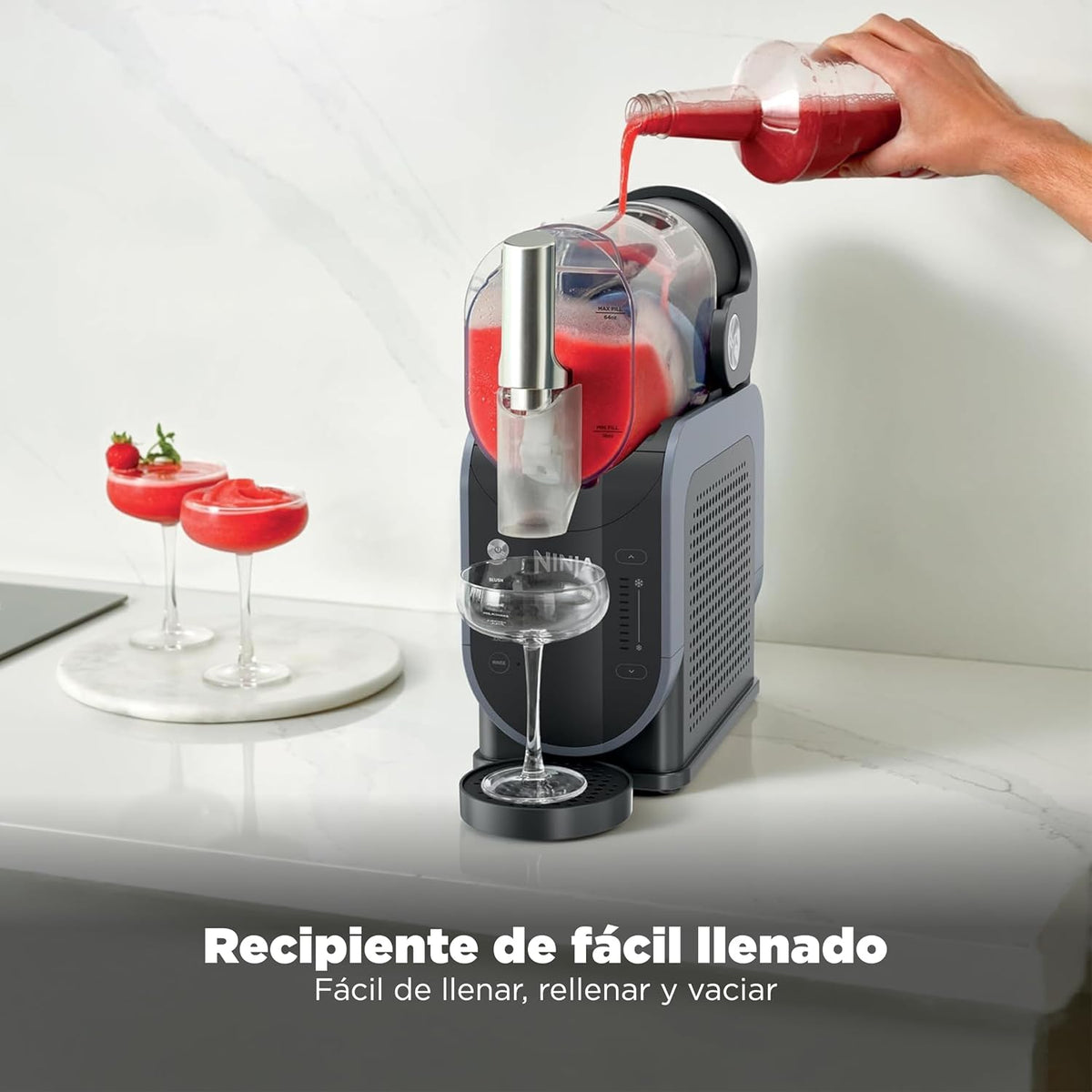 Ninja SLUSHi FS301LAA Frozen Beverage and Granite Maker with RapidChill Technology, 2.6 L (88 oz), 5 Automatic Programs, Ideal for Daisies, Strikes and More, Premium Design, Black, FS301LAA