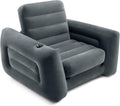 Intex 66551EP Inflatable Pull-Out Chair: Built-in Cupholder – Velvety Surface – 2-in-1 Valve – Folds Compactly – 80" x 91" x 26"