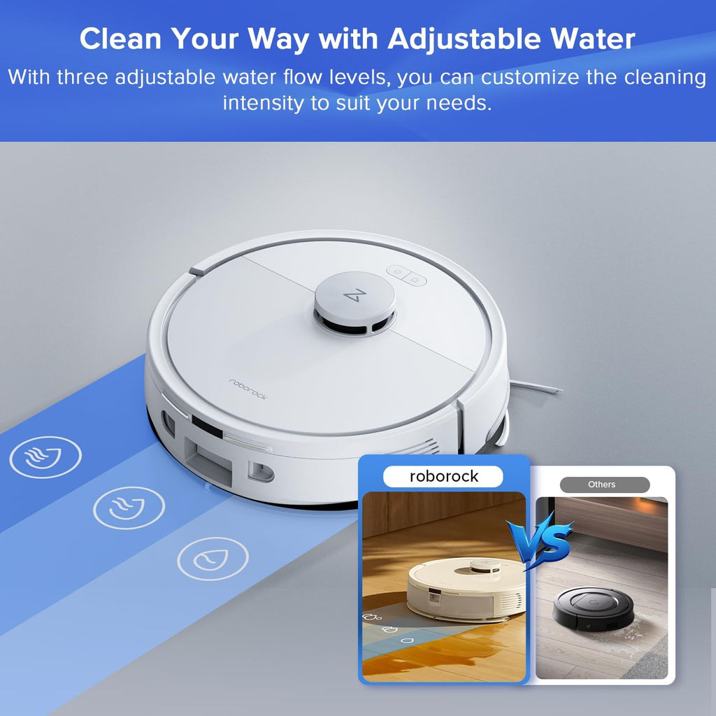 roborock Q7 L5+ Robot Vacuum Cleaner with Mop, Self-Emptying Dock, 8000 Powerful Suction, Anti-Tangle, APP-Controlled Mopping, Electronic Water Tank, PreciSense LiDAR Navigation (White)