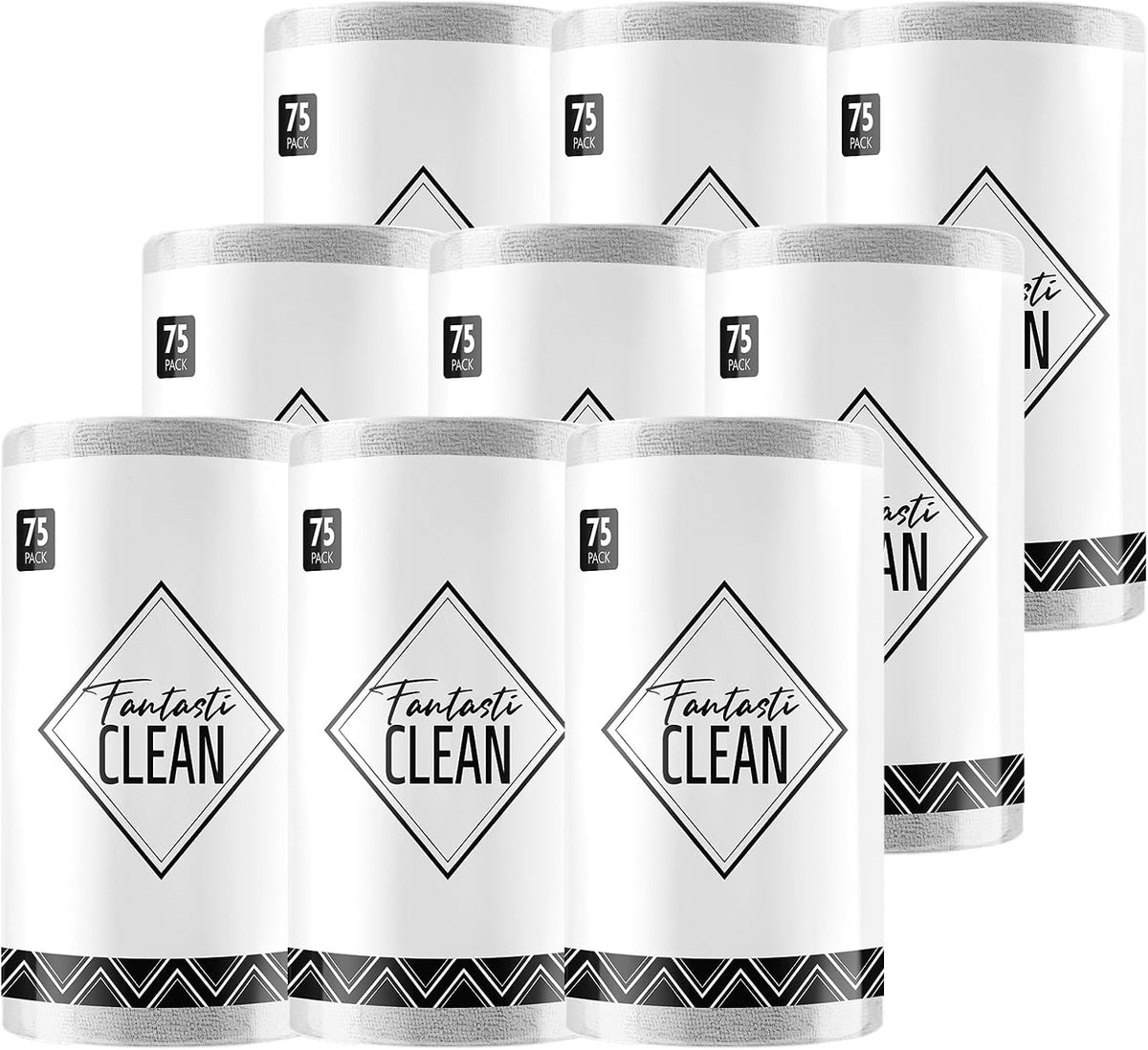 Fantasticlean Microfiber Cleaning Cloth Roll -75 Pack, 12" x 12" (Pink)
